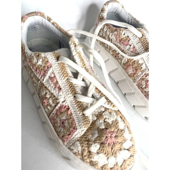 Free People Catch Me If You Can Sneakers Platform Crocheted Size EU 37 6.5 NEW - Picture 1 of 8